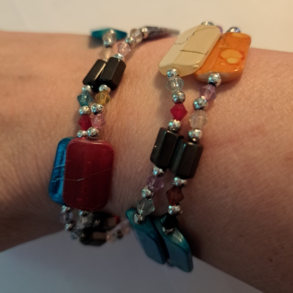 Colorful Magnet Bracelet/Necklace with Black Accents